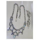 Aurora Borealis Rhinestone Necklace & Sherman