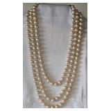Vintage Triple Strand Pearl Necklace double