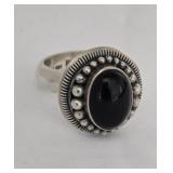 Suarti BA 925 Sterling Silver Onyx Ring Size 7