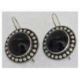 Suarti BA 925 Sterling Silver Onyx Earrings
