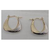 10K Gold 2 tone Earrings
