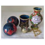 Cloisonne Necklace Vases and chiming Balls
