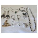 Sterling Silver Earrings Rings Bracelet Charms