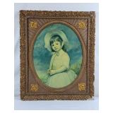 Vintage Ornate Frame w/Small Girl Portrait -