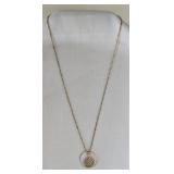 10K Gold Necklace with 10K Gold R Pendent