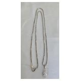 925 Sterling Silver 24' Chain  Owl Pendent  8.9