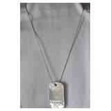 Gucci Sterling Silver Dog Tag on 925 Chain