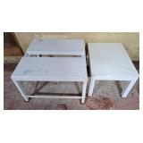 2 homemade metal stands - largest  22"x22"x 12"d