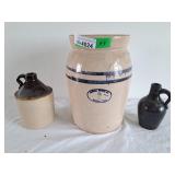 3 Stoneware crock 1,  2 gal  Marshall Texas