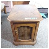 Mid century cabinet with a rattan cane webbing