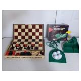 Chess and checker game and electric putting