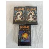Trio of  Def Leppard Cassettes, 2x Hysteria and