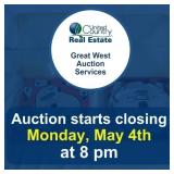 Auction begins to close Monday, May 4, 2026, at 8