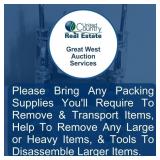 PLEASE BRING HELP & PACKING SUPPLIES!