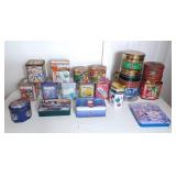 Assortment of decor tins