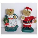 2 Christmas decor music bear figurines