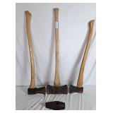 Trio of Axes and Extra Axe Head