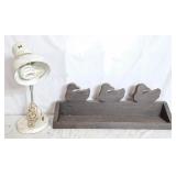 Work light and wall wooden duck shelf