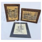 B. Perrin Lambton County Prints - Two Mounted on