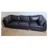 2 pc chrome leather sectional. Nicoletti Italy