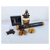 Rain Stick, African Art, Dutch Wood Shoe Knick