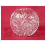 Gorgeous Cut Crystal Ball Vase - 7.5"H