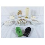 Trinket dishes, bud vases, swan Trinket trays,