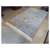 Chinese hand woven art deco silk rug - 4