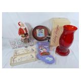 Christmas Decorator Lot! Stocking, napkins rings,