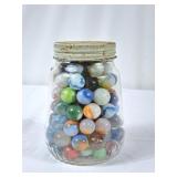 Vintage Glass Jar Full of Marbles