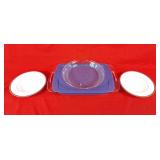 Pyrex 9ï¿½13, pie plate, and 2 Minton soup bowls