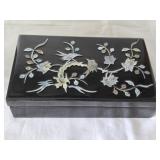 Mother of Pearl Vintage Black Lacquer Box