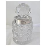 Antique Perfume Bottle Sterling Silver & Crystal