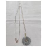 14K Gold Jade Pendent with 10K Fine Gold Chain