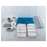 Bath mat, bathroom accessories, etc