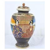 Vintage Japanese Satsuma Earthenware "Geisha Urn"