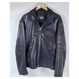 DKNY Black Leather Jacket - Mens XL