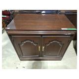 Mahogany finish server features distinctive