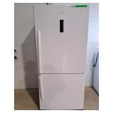 Hisense fridge w/ bottom freezer.  Model RB17N6BWE