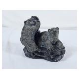 Aardvark 1972 Soapstone Polar Bear Carving - 6"H