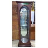 Tall & slender wood Pulaski curio cabinet w/mirror