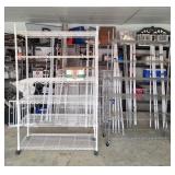 Various Metal shelving. The 2 put together measure