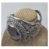 Whiting & Davis  large Hematite Cuff Bracelet