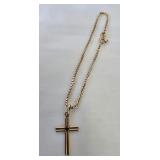10K (417) Gold Bracelet with  (8K) Gold Cross