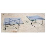 Pair of Modern glass tables