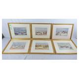 6 framed duck pictures. 17" l x 14" h
