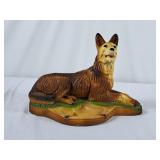 Vintage German Shepherd Chalkware Ashtray