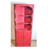 Maple Corner Shelf Storage Unit Painted Red