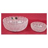 Czech Bohemia Hand Cut Crystal Bowls