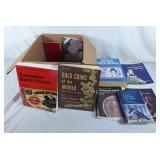 Coin & currency books, royal Doulton books, etc